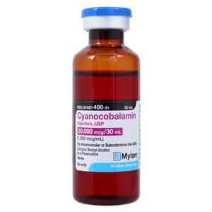 Cyanocobalamin Injection 1000mcg Vial 30mL/VL 30mL/Vl