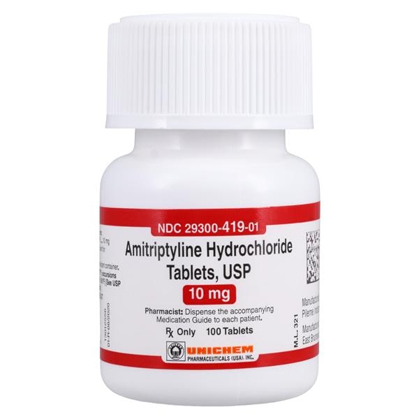 Amitriptyline HCl Tablets 10mg Bottle 100/Bottle Each