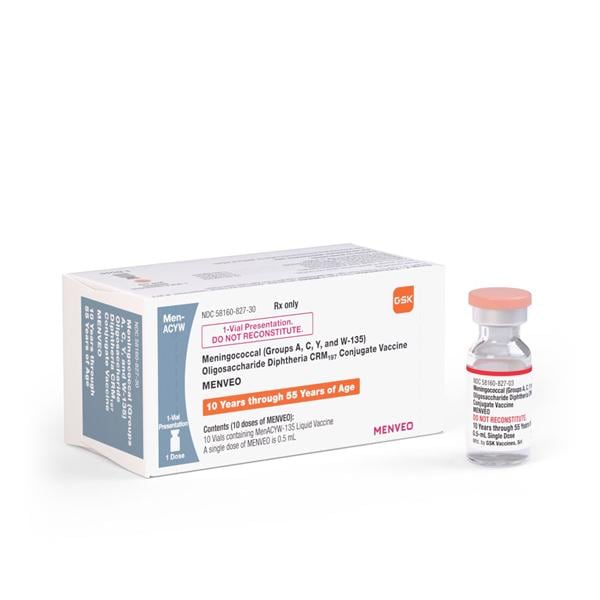 Menveo One-Vial Meningococcal ACYW 135 10 - 55 Years Injectable 0.5mL SDV 10/Pk