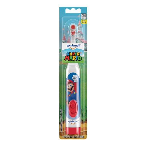 Arm & Hammer Spinbrush Battery Power Toothbrush Soft Super Mario Ea, 24 EA/CA