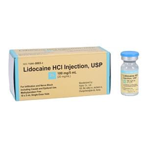 Lidocaine HCl Injection 2% Preservative Free SDV 5mL 10/Package