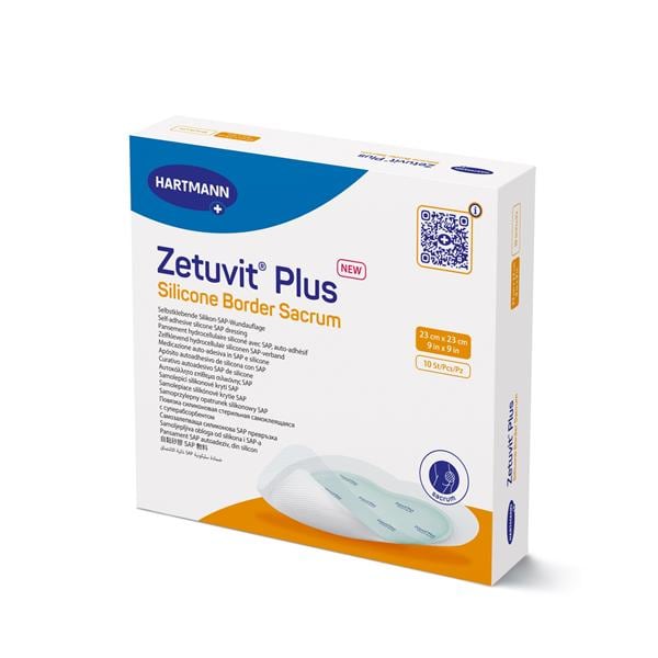 Zetuvit Plus Silicone Border Dressing 9x9" Sterile Sacrum Super Absorbent LF