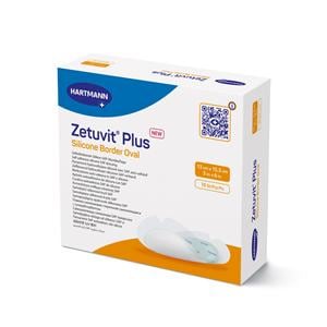 Zetuvit Plus Silicone Border Dressing 5x6" Sterile Oval Super Absorbent LF