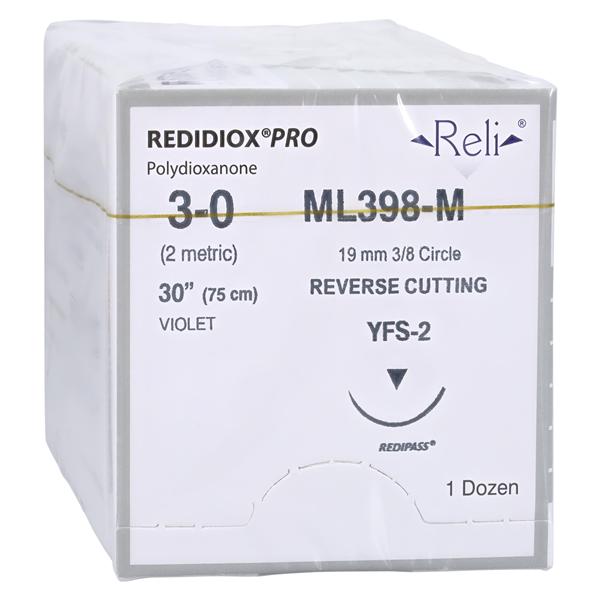 Reli Redidiox Suture 3-0 30" Polyester YFS-2 Violet 12/Bx