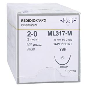 Reli Redidiox Suture 2-0 30" Synthetic YSH Violet 12/Bx