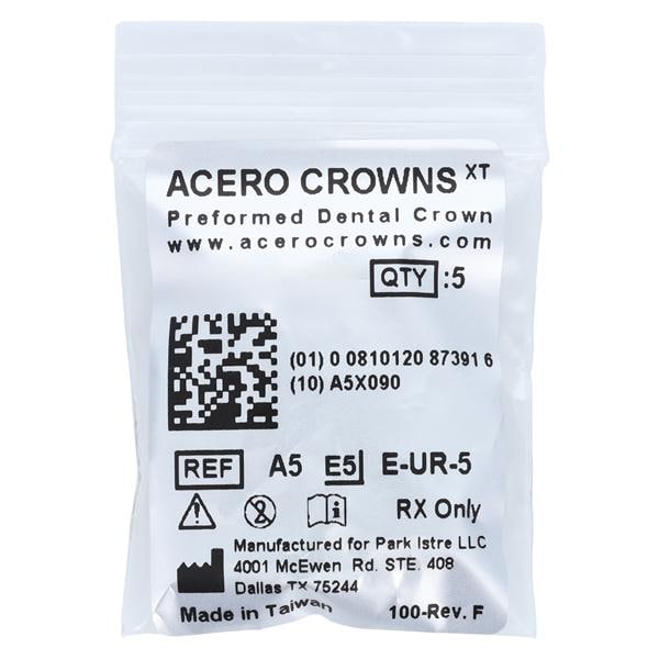 ACERO Stainless Steel Crowns 5 2nd Primary Upper Right Molar 5/Pk 5/Pk