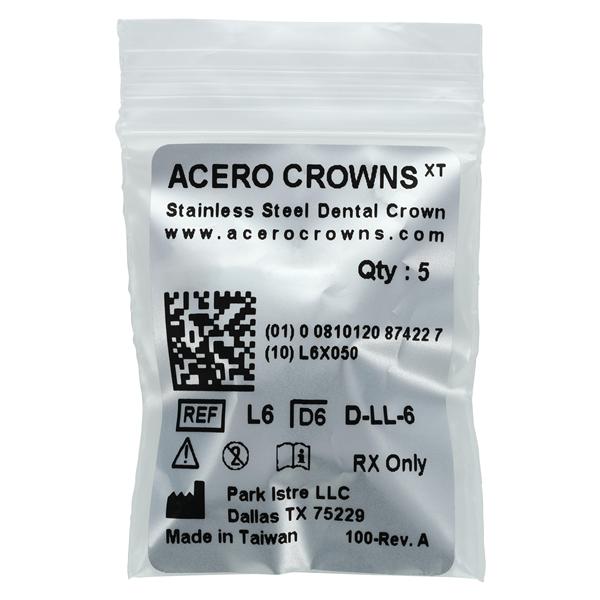 ACERO Stainless Steel Crowns 6 1st Primary Lower Left Molar 5/Pk 5/Pk