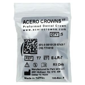 ACERO Stainless Steel Crowns 7 2nd Primary Lower Right Molar 5/Pk 5/Pk