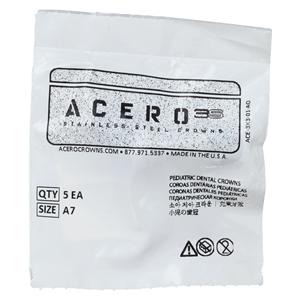 ACERO Stainless Steel Crowns 7 2nd Primary Upper Right Molar 5/Pk 5/Pk