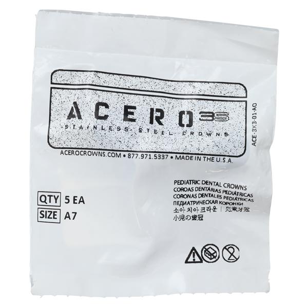 ACERO Stainless Steel Crowns 7 2nd Primary Upper Right Molar 5/Pk 5/Pk