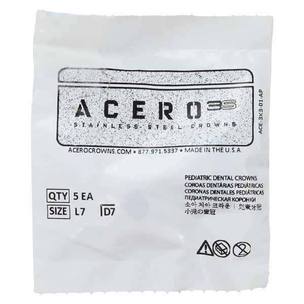 ACERO Stainless Steel Crowns 7 1st Primary Lower Left Molar 5/Pk 5/Pk