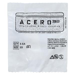 ACERO Stainless Steel Crowns 5 1st Primary Lower Right Molar 5/Pk 5/Pk