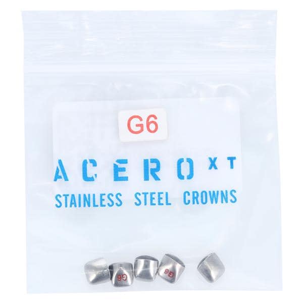 ACERO Stainless Steel Crowns 6 Primary Upper Left Lateral 5/Pk 5/Pk