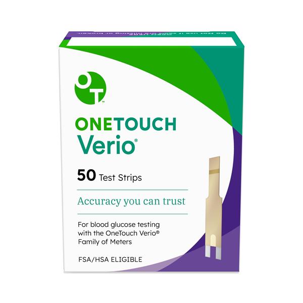 One Touch Verio Blood Glucose Test Strip 50/Bx, 24 BX/CA