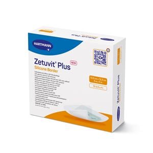 Zetuvit Plus Cellulose/ Polymer Border Dressing 5x5 Strl Sqr Slcn Adh Spr Abs LF