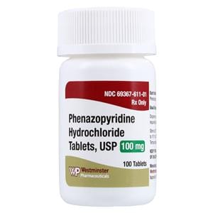 Phenazopyridine Tablets 100mg Bottle 100/Bt