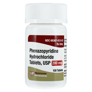 Phenazopyridine Tablets 200mg Bottle 100/Bottle Each