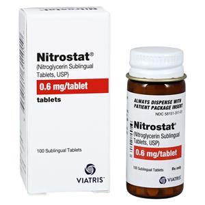 Nitrostat Sublingual Tablets 0.6mg Bottle 100/Bottle Each