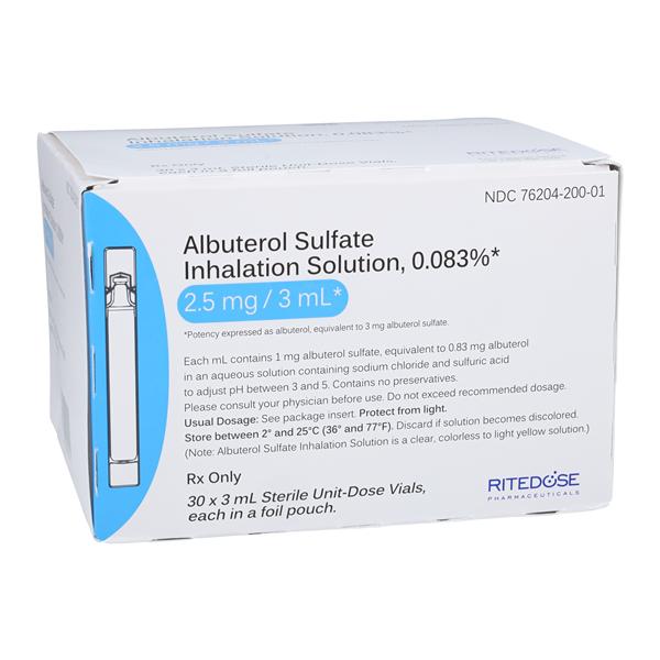 Albuterol Sulfate Inhalation Solution 0.083% Individually Wrapped 3mL 30/Package