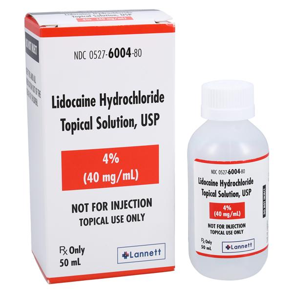 Lidocaine HCl Topical Solution 4% 40mg/mL Bottle 50mL Each