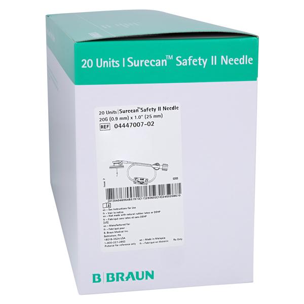 Surecan Safety II Port Access Needle Set 20gx1" _ 100/Ca