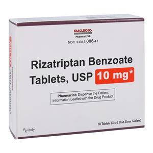 Rizatriptan Benzoate Tablets 10mg Pack 18/Pk