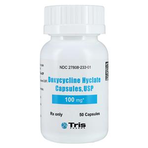 Doxycycline Hyclate Capsules 100mg Bottle 50/Bt