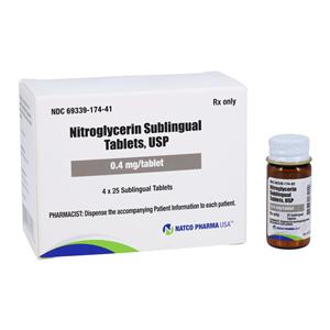 Nitroglycerin Sublingual 0.4mg 4x25/Bx