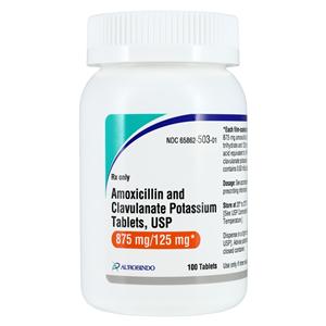 Amoxicillin/Clavulanate Tablets 875mg/125mg Bottle 100/Bt