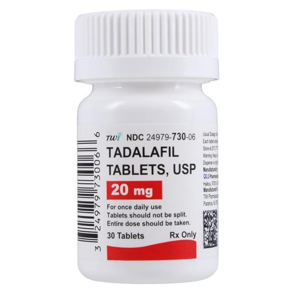 Tadalafil Tablets 20mg Bottle 30/Bottle Each