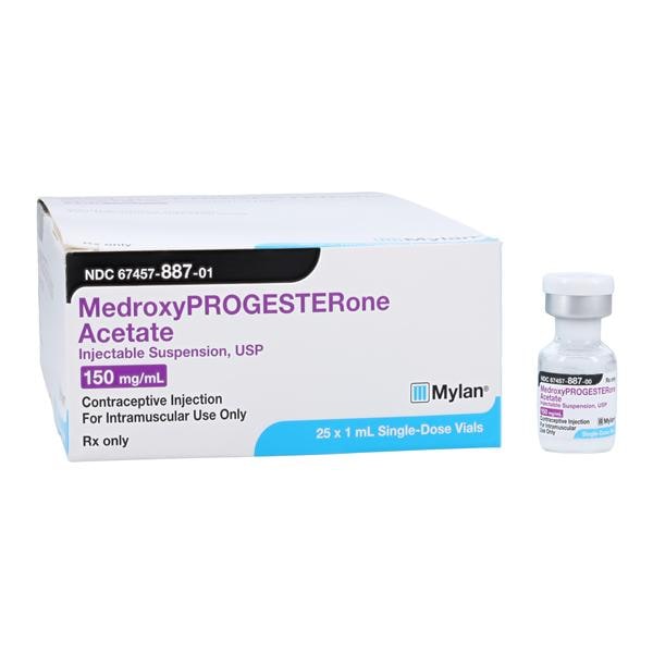 Medroxyprogesterone Acetate Injection 150mg/mL SDV 1mL 25/Package