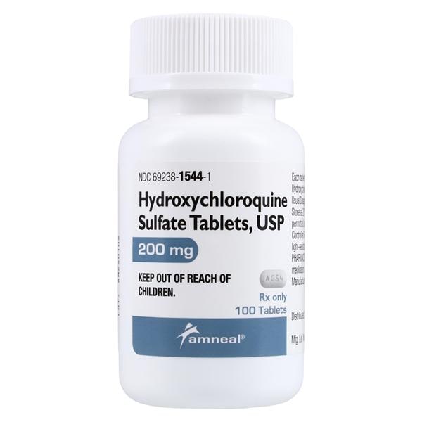 Hydroxychloroquine Tablets 200mg Bottle 100/Bottle Each