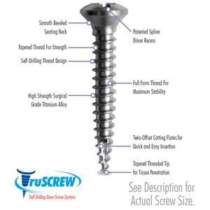 truSCREW Bone Screw 3 mm Head 2 mm/15 mm 5/Pk