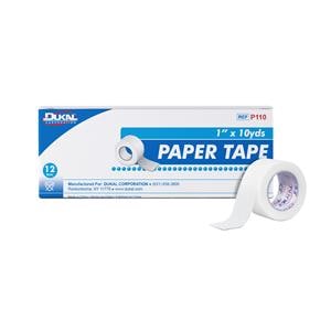 Dukal Surgical Tape Paper 1"x10yd White Non-Sterile 12/Bx, 12 BX/CA