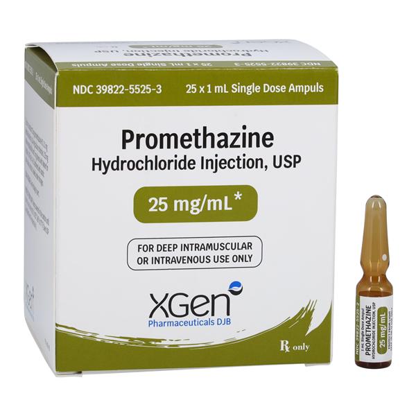 Promethazine HCl Injection 25mg/mL Ampule 1mL 25/Package