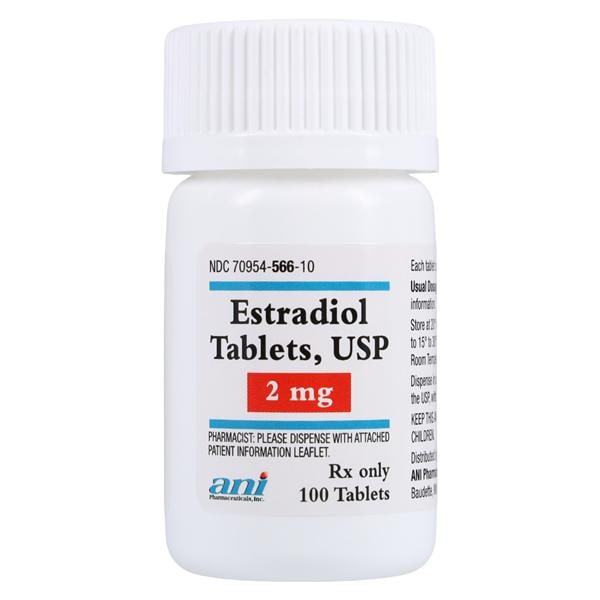 Estradiol Tablets 2mg Bottle 100/Bottle Each