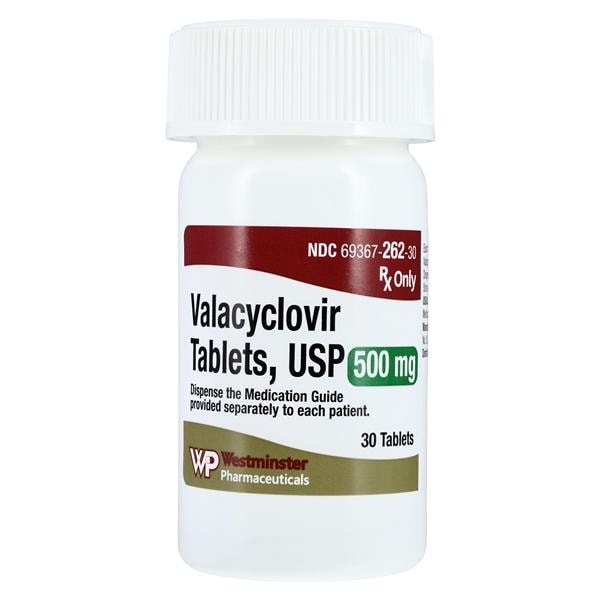 Valacyclovir HCl Tablets 500mg Bottle 30/Bt