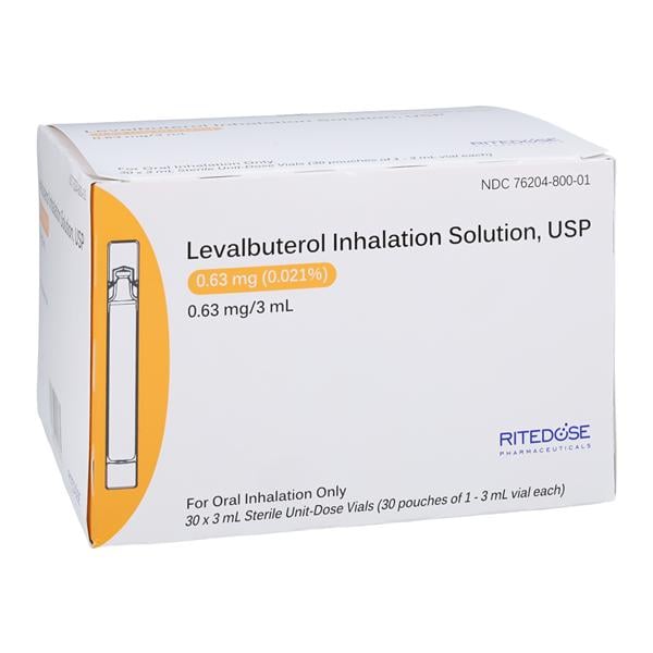 Levalbuterol Inhalation Solution 0.63mg Pack 3mL 30/Package