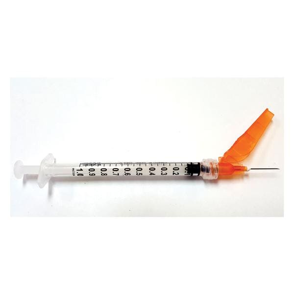 Syringe Needle 25gx5/8" 1cc Transparent Safety No Dead Space 50/Bx