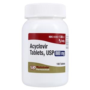 Acyclovir Tablets 800mg Bottle 100/Bottle 100/Bt