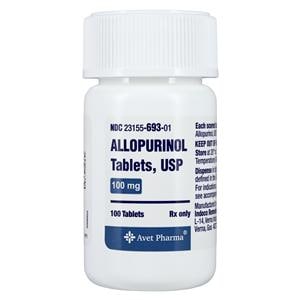 Allopurinol Tablets 100mg Bottle 100/Bottle Each