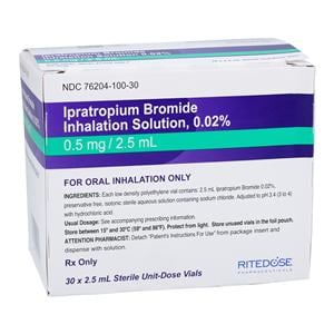 Ipratropium Bromide Inhalation Solution 0.02% Pack 2.5mL 30/Pk