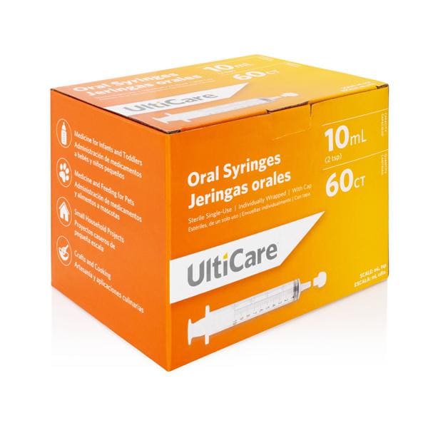 UltiCare Oral Medication Syringe Polypropylene Plastic Clear, 18 BX/CA