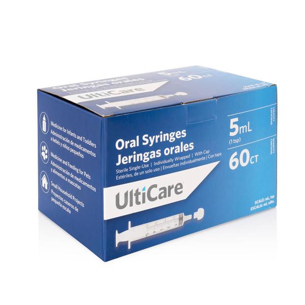 UltiCare Oral Medication Syringe Polypropylene Plastic Clear, 180 BX/CA