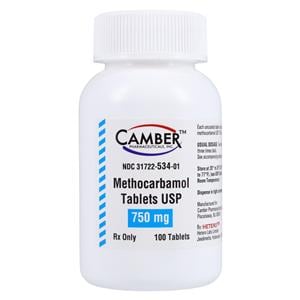 Methocarbamol Tablets 750mg Bottle 100/Bottle Each