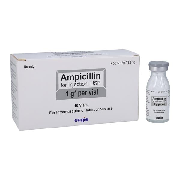 Ampicillin Sodium Injection 1gm/vl SDV 10mL 10/Package