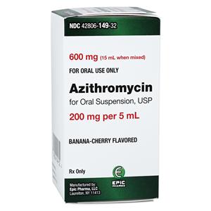 Azithromycin Oral Suspension 200mg/5mL Bottle 15mL 15mL/Bt