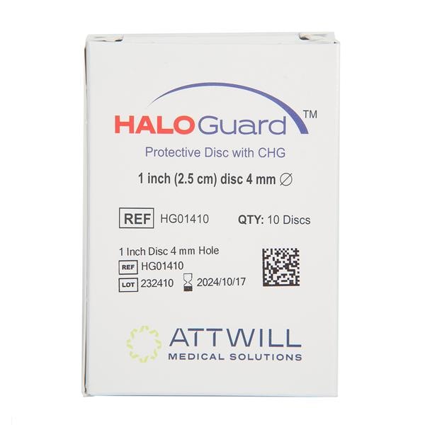 HALOGuard Foam IV Dressing 1" Sterile Disc Adhesive Highly Absorbent