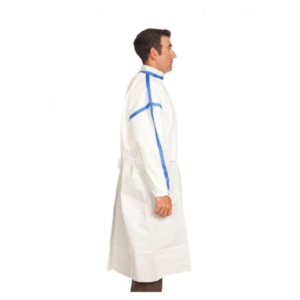 Lab Gown Polyethylene / Polypropylene Regular White 50/Ca