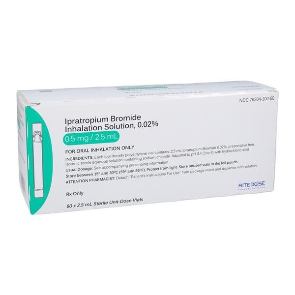 Ipratropium Bromide Inhalation Solution 0.02% Pack 2.5mL 60/Package, 12 PK/CA